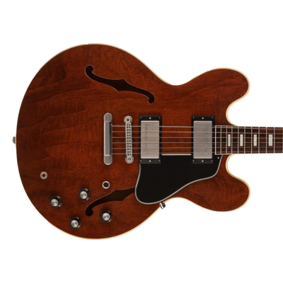 Cherry semi-hollow ES-style guitar