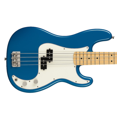 Blue Precision Bass-style guitar