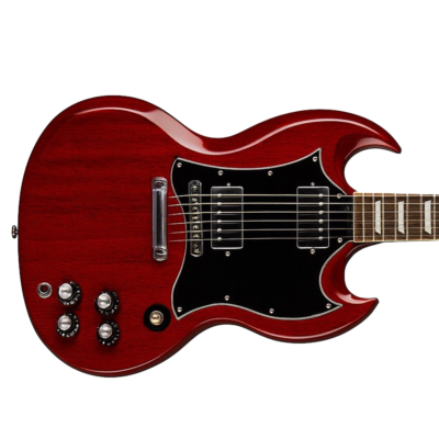 Red SG-style guitar