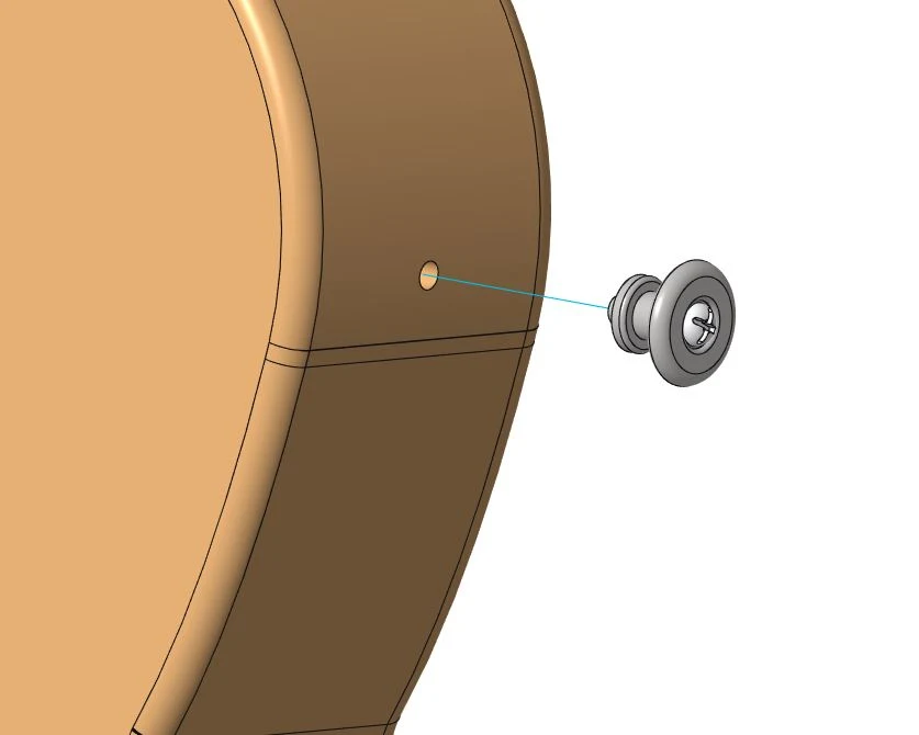 Figure 2E: strap button fit