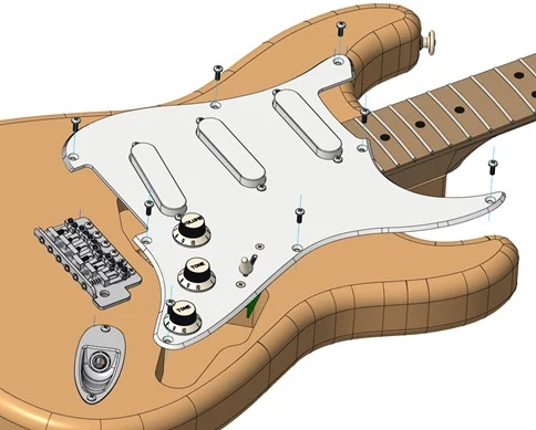 Figure 7A: strat pickguard fit