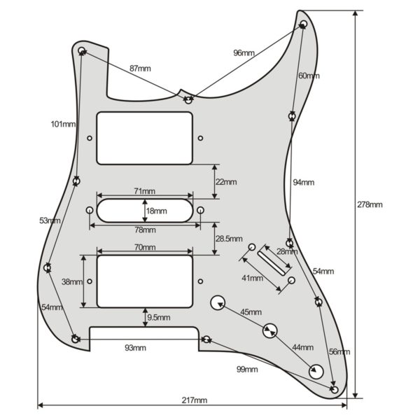 HSH Humbucker Pickguard by Guitar Anatomy
