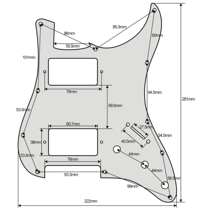 Stratocaster HSH Humbucker Pickguard Scratchplate Guitar Anatomy