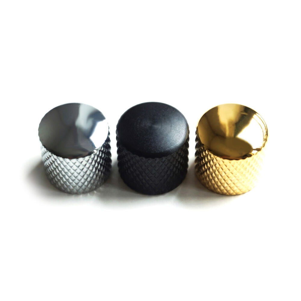 Telecaster Metal Tone and Volume Knobs - Chrome, Black, Gold