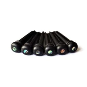 Hand Crafted Ebony and Abalone Bridge Pins
