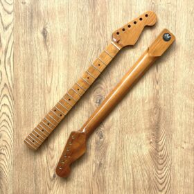 Stratocaster Compatible Roasted Maple Guitar Neck Gloss 22 Fret