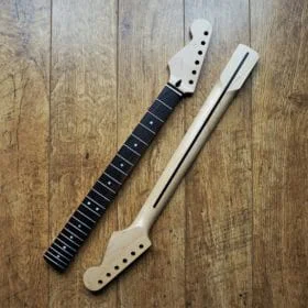 Left Handed Stratocaster Compatible Maple and Rosewood Guitar Neck 22 Fret Jumbo