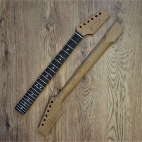 Telecaster Compatible Roasted Maple and Rosewood Guitar Neck Unfinished Paddle Headstock