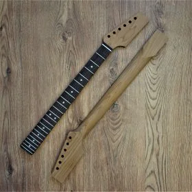 Telecaster Compatible Roasted Maple and Rosewood Guitar Neck Unfinished Paddle Headstock