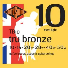 ROTOSOUND - TB10 Tru Bronze string set acoustic 80/20 bronze 10-50