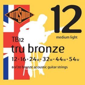 ROTOSOUND - TB12 Tru Bronze string set acoustic 80/20 bronze 12-54