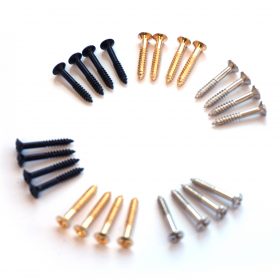 Humbucker Pickup Surround Screws 4, 8 - Chrome Black Gold