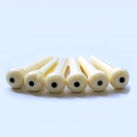 Cream Guitar Bridge Pins String Pegs with Black Dot Inlay