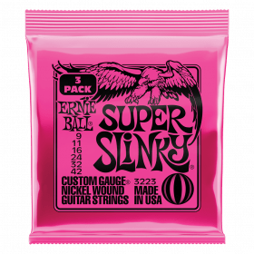 Ernie Ball Guitar Strings - SUPER SLINKY 9-42 (3 SET PACK)