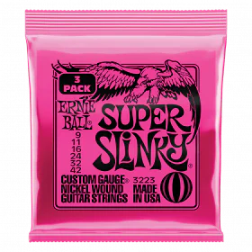 Ernie Ball Guitar Strings - SUPER SLINKY 9-42 (3 SET PACK)