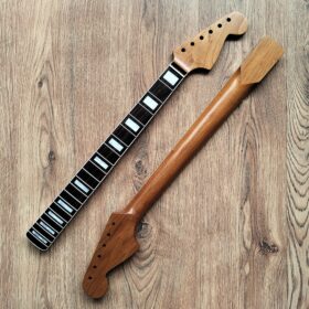Jazzmaster Compatible Rosewood and Roasted Maple Guitar Neck Nitro Satin 21 Fret Jumbo with Pearl Inlays