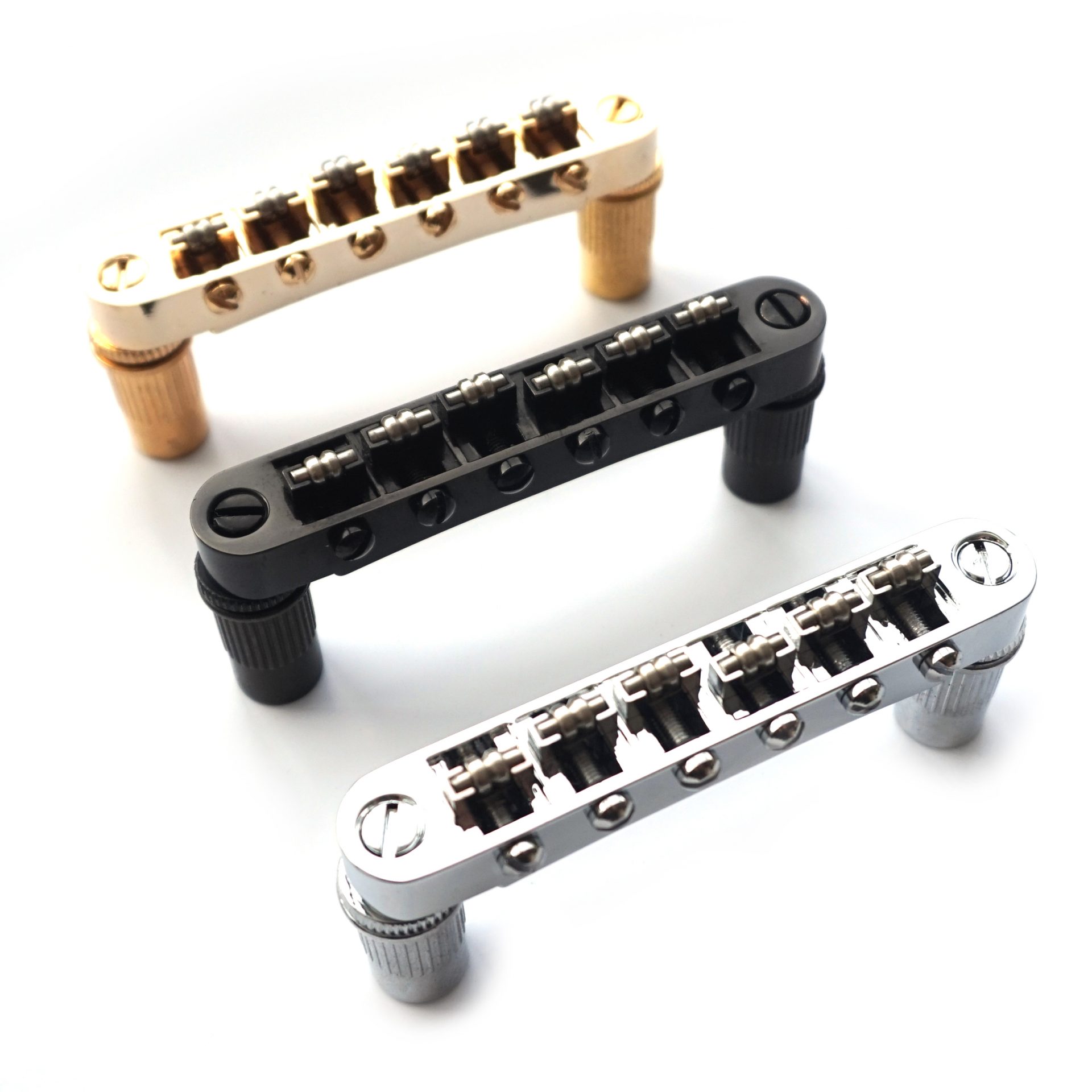 Chrome Guitar Roller Saddle Tune-O-Matic Bridge Fit For Les Paul SG Dot Bigsby Guitar M8 Threaded Posts