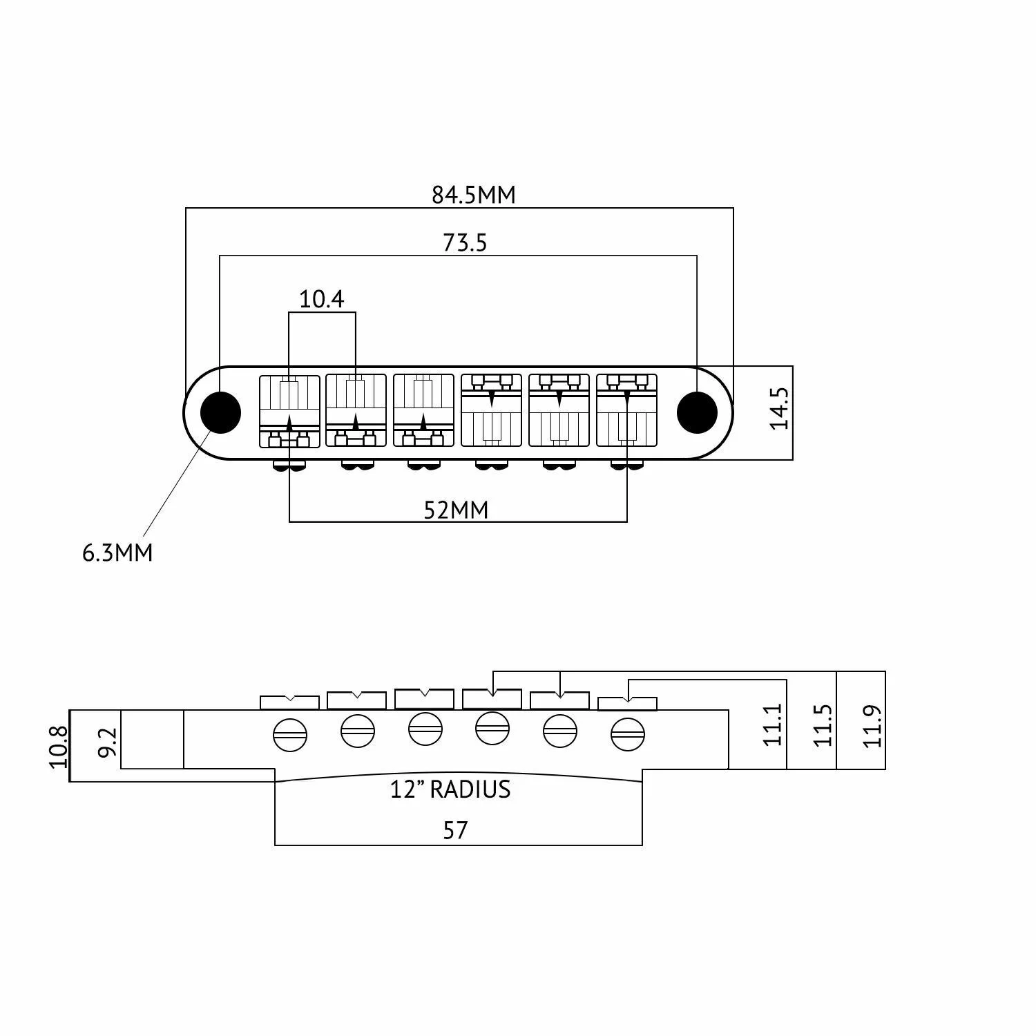 Roller Saddle Tune-O-Matic Bridge for Epiphone Les Paul, Bigsby, SG, ES, Dot - Image 2
