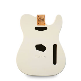 Telecaster Compatible Guitar Body - Vintage White Nitro Satin- 2 Piece American Alder