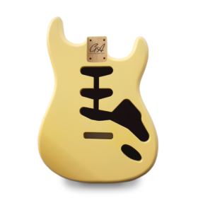 Stratocaster Compatible Guitar Body SSS - Butter Cream Vintage Nitro Satin - 2 Piece American Alder