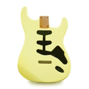 Stratocaster Guitar Body SSS - Lemon Cream Vintage Nitro Satin - 2 Piece American Alder | Guitar Anatomy