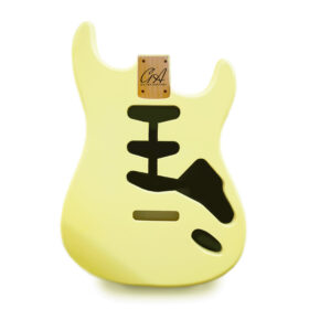 Stratocaster Compatible Guitar Body SSS - Lemon Cream Vintage Nitro Satin - 2 Piece American Alder