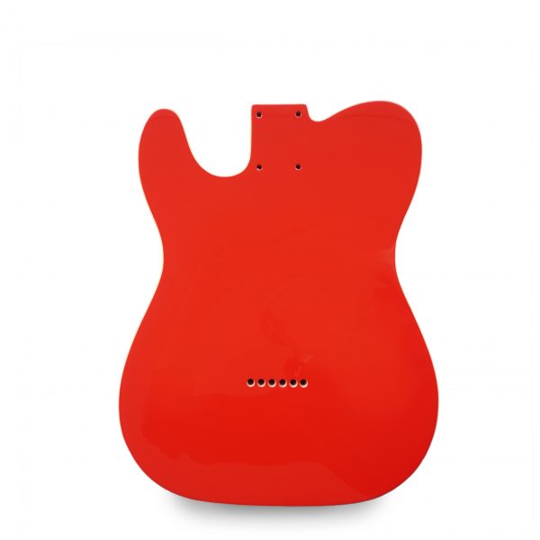 Fiesta Red with binding Telecaster Guitar Body by Guitar Anatomy