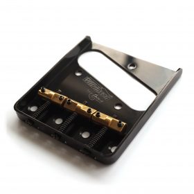 Wilkinson Telecaster Tele Ashtray Bridge WTB - Compensated Brass Saddles - Black