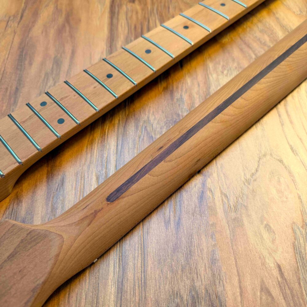 Telecaster Compatible Roasted Maple Vintage Guitar Neck Nitro Satin 21 Fret Unfinished - Image 2