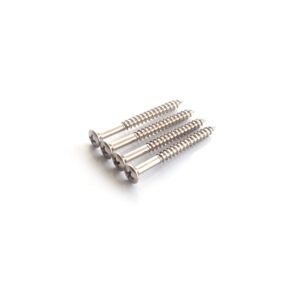 4x Neck Plate Screws by Guitar Anatomy - Chrome
