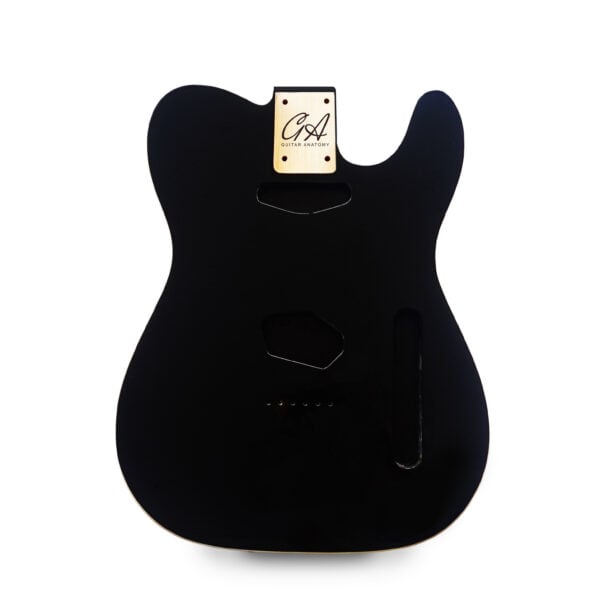 Telecaster Guitar Body - Black Gloss with Vintage Cream Binding - 2 Piece American Alder