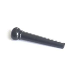 6 x Black Guitar Bridge Pins String Pegs with White Dot Inlay