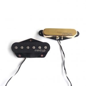 Wilkinson WOV Alnico V Pickup Set Bridge Neck Gold 50s Vintage Single Coil for Telecaster Guitars