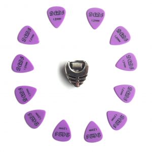 12x Matte Guitar Picks Soft Touch Extra Grip Plectrums Dadi Mixed Set Acoustic Electric with Pick Holder - Choice of Gauge | Guitar Anatomy
