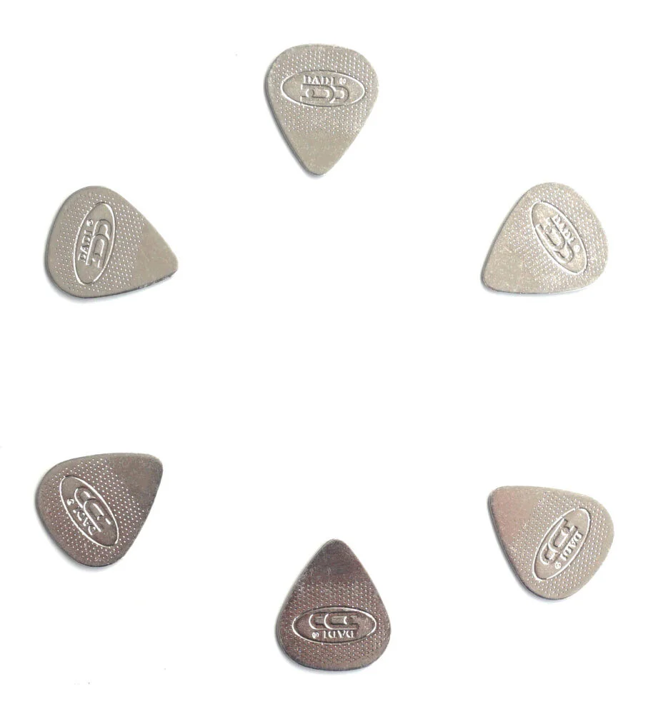6x Extra Grip Aluminium Metal Guitar Picks Plectrums Dadi Acoustic Electric - 0.78mm | Guitar Anatomy