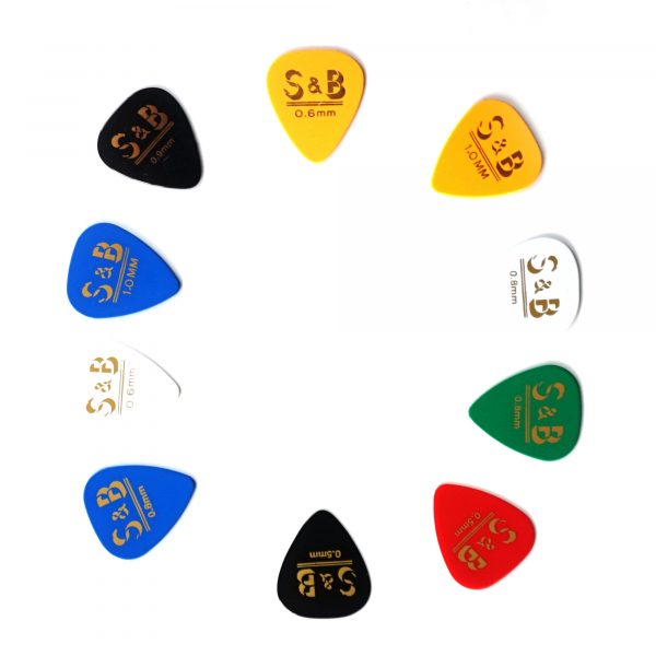 10x High Quality ABS Coloured Guitar Picks Plectrums S&B Mixed Set Acoustic Electric | Guitar Anatomy