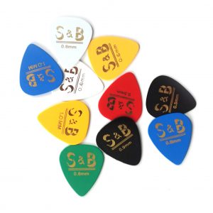 10x High Quality ABS Coloured Guitar Picks Plectrums S&B Mixed Set Acoustic Electric with Pick Holder | Guitar Anatomy