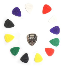 12x Ultra Grip Guitar Picks Plectrums Dadi Mixed Set Acoustic Electric with Pick Holder