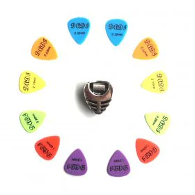 12x Matte Guitar Picks Soft Touch Extra Grip Plectrums Dadi Mixed Set Acoustic Electric with Pick Holder - Choice of Gauge