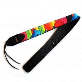 Harrier Guitar Strap – Rainbow Sheep Genuine Leather Padded