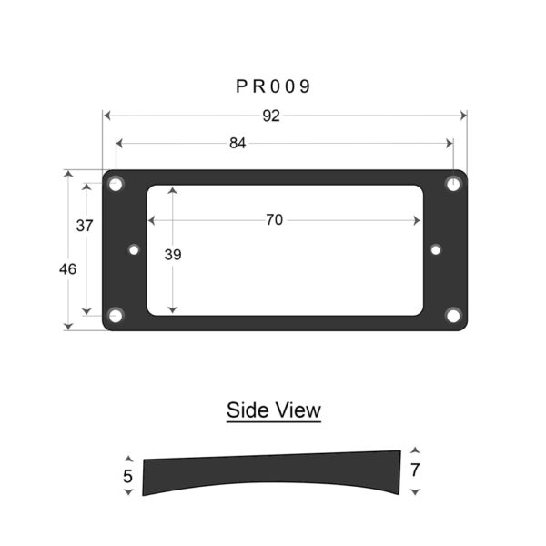 Humbucker Pickup Curved Base Mounting Ring Surrounds PR009, PR010 | Guitar Anatomy