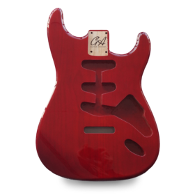 Stratocaster Compatible Guitar Body SSS - Transparent Red - 2 Piece American Alder