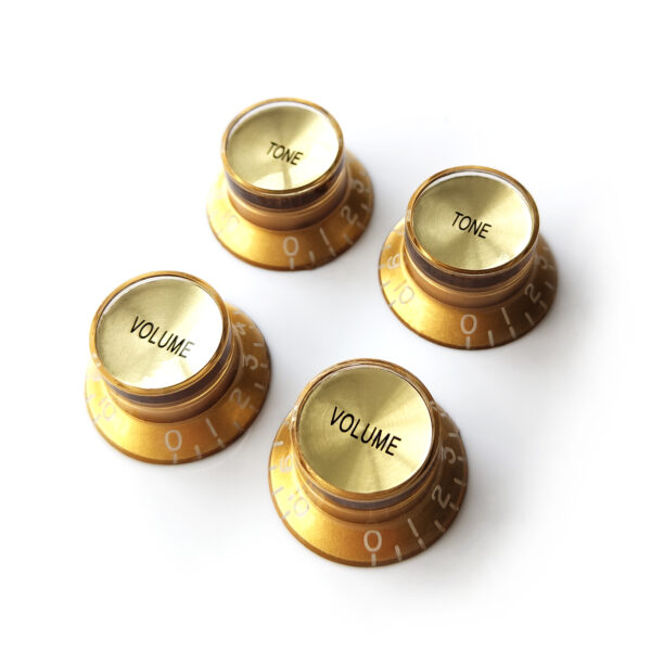 Top Hat Bell Reflector Knobs – Gold | Guitar Anatomy