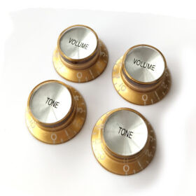 Top Hat Bell Reflector Knobs – Volume Tone Controls for Gibson & Epiphone – Gold Silver