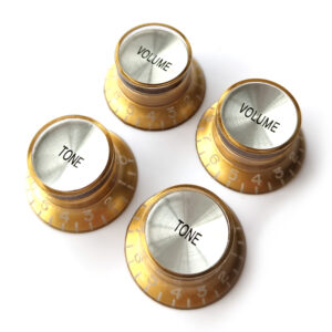 Left Handed Top Hat Bell Reflector Knobs – Gold Silver | Guitar Anatomy