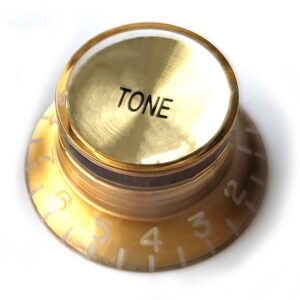 Left Handed Top Hat Bell Reflector Knobs – Gold | Guitar Anatomy