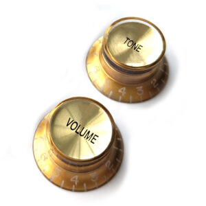 Left Handed Top Hat Bell Reflector Knobs – Gold | Guitar Anatomy
