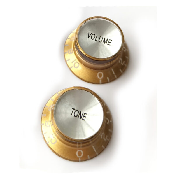 Top Hat Bell Reflector Knobs – Gold Silver | Guitar Anatomy