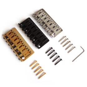 7 String Hardtail Through Body Bridge – Chrome Black Gold