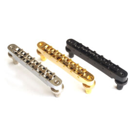 ABR-1 Tune-O-Matic Bridge for Gibson Les Paul, SG, ES, Dot – Chrome Black Gold